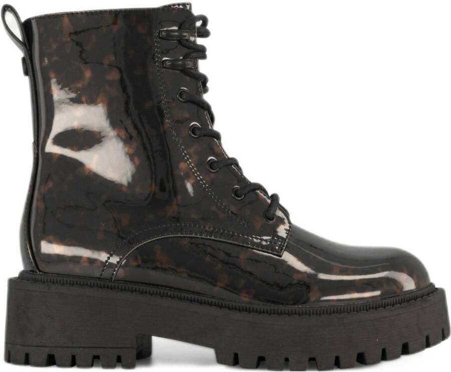 Graceland lak veterboots zwart