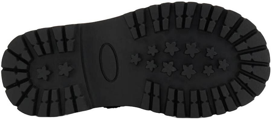 Graceland lakleren enkelboots met glitters en profielzool zwart
