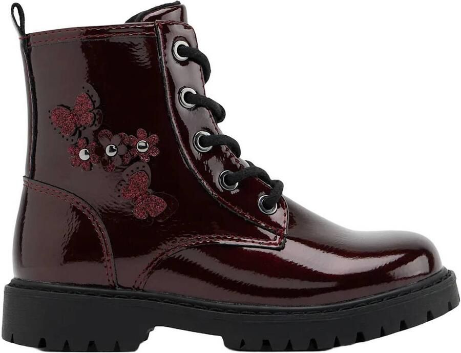 Graceland lakleren enkelboots met profielzool bordeaux