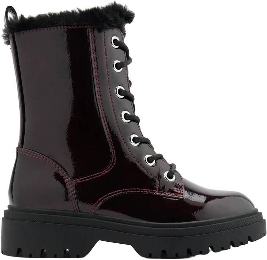Graceland lakleren enkelboots met profielzool bordeauxrood