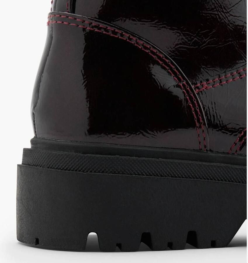 Graceland lakleren enkelboots met profielzool bordeauxrood - Foto 2