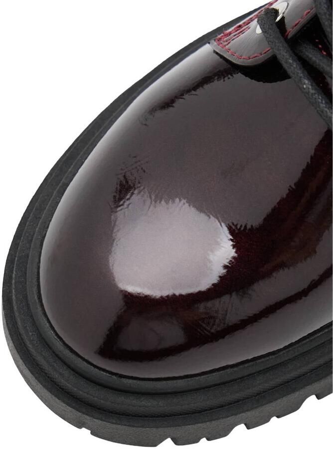 Graceland lakleren enkelboots met profielzool bordeauxrood - Foto 3