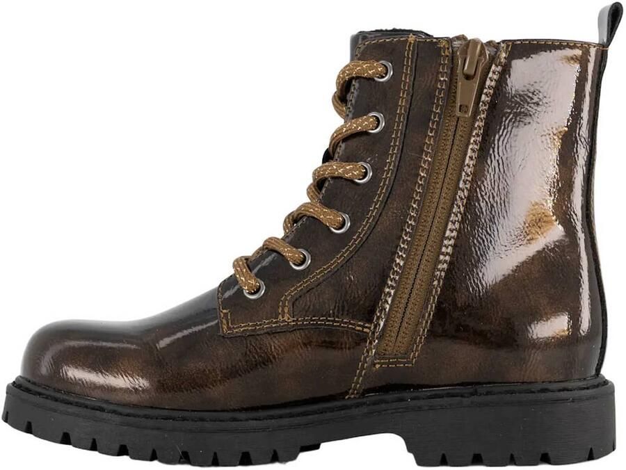 Graceland lakleren enkelboots met profielzool bruin - Foto 3