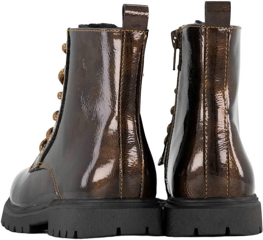 Graceland lakleren enkelboots met profielzool bruin - Foto 2