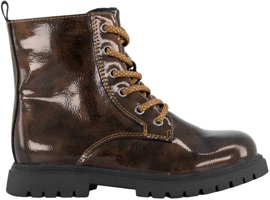 Graceland lakleren enkelboots met profielzool bruin - Foto 3