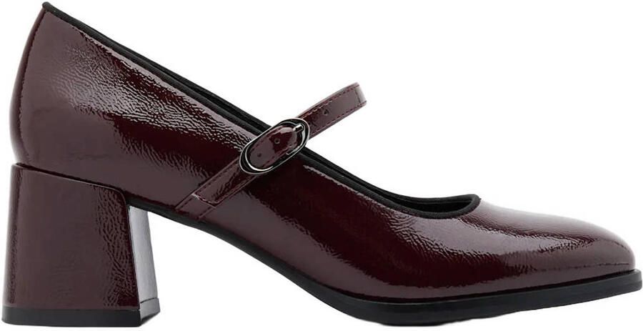 Graceland lakleren pumps met blokhak bordeaux