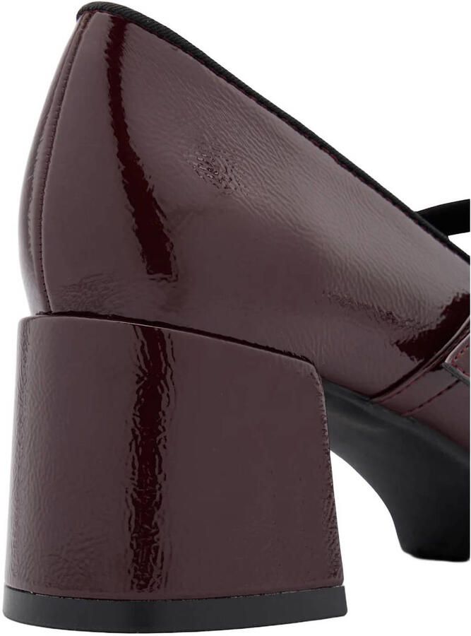 Graceland lakleren pumps met blokhak bordeaux - Foto 3