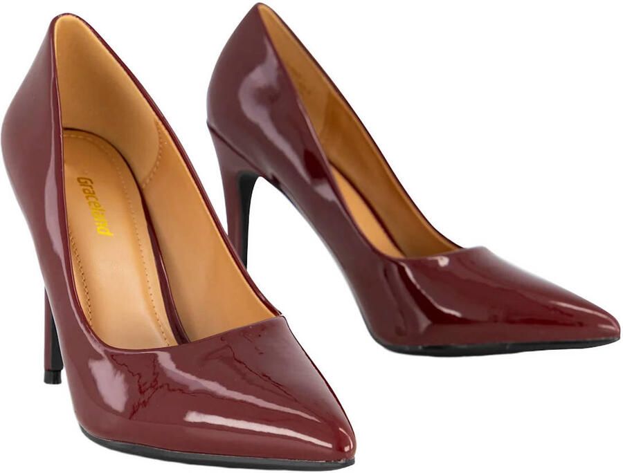 Graceland lakleren pumps met naaldhak bordeaux - Foto 2