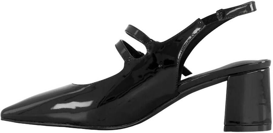 Graceland lakleren slingback pumps met blokhak zwart - Foto 3