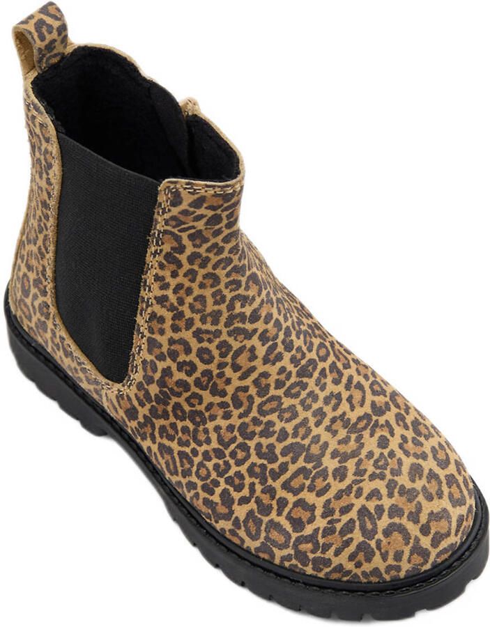 Graceland leren enkelboots met panterprint beige zwart - Foto 2