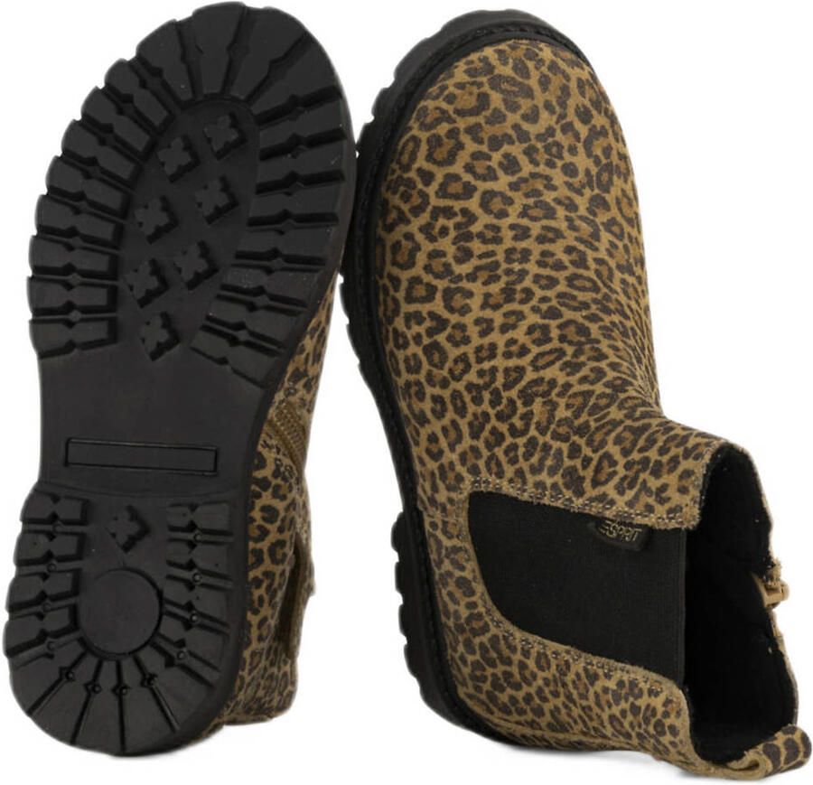 Graceland leren enkelboots met panterprint beige zwart - Foto 2