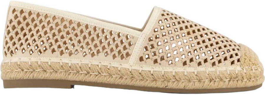 Graceland leren espadrilles beige