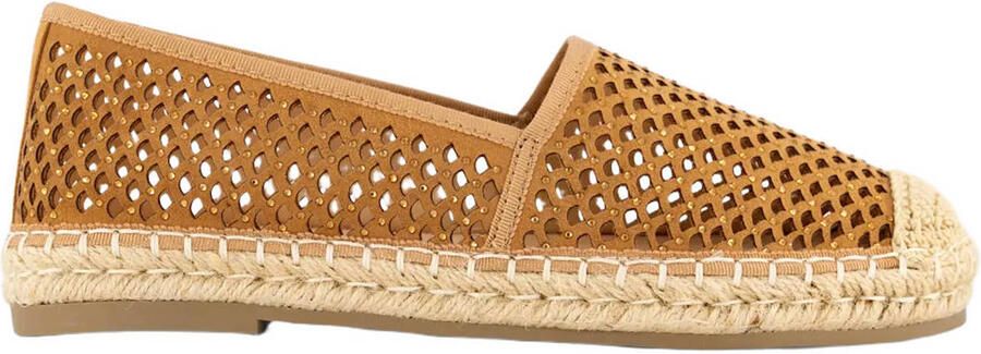 Graceland leren espadrilles cognac
