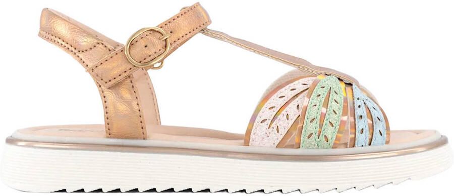 Graceland leren sandalen goud