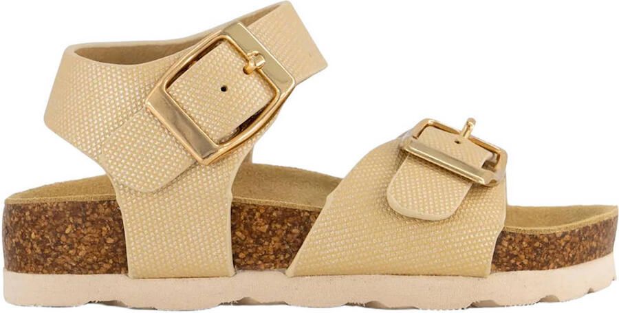 Graceland leren sandalen goud