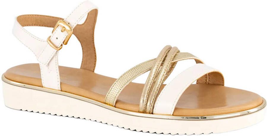 Graceland leren sandalen goud ecru - Foto 2