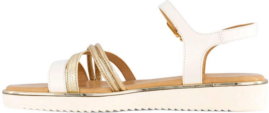Graceland leren sandalen goud ecru - Foto 3