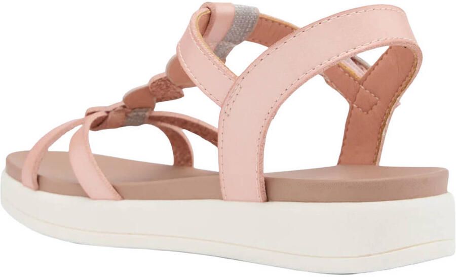 Graceland leren sandalen met strass lichtroze zilver - Foto 3
