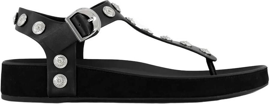 Graceland leren sandalen zwart