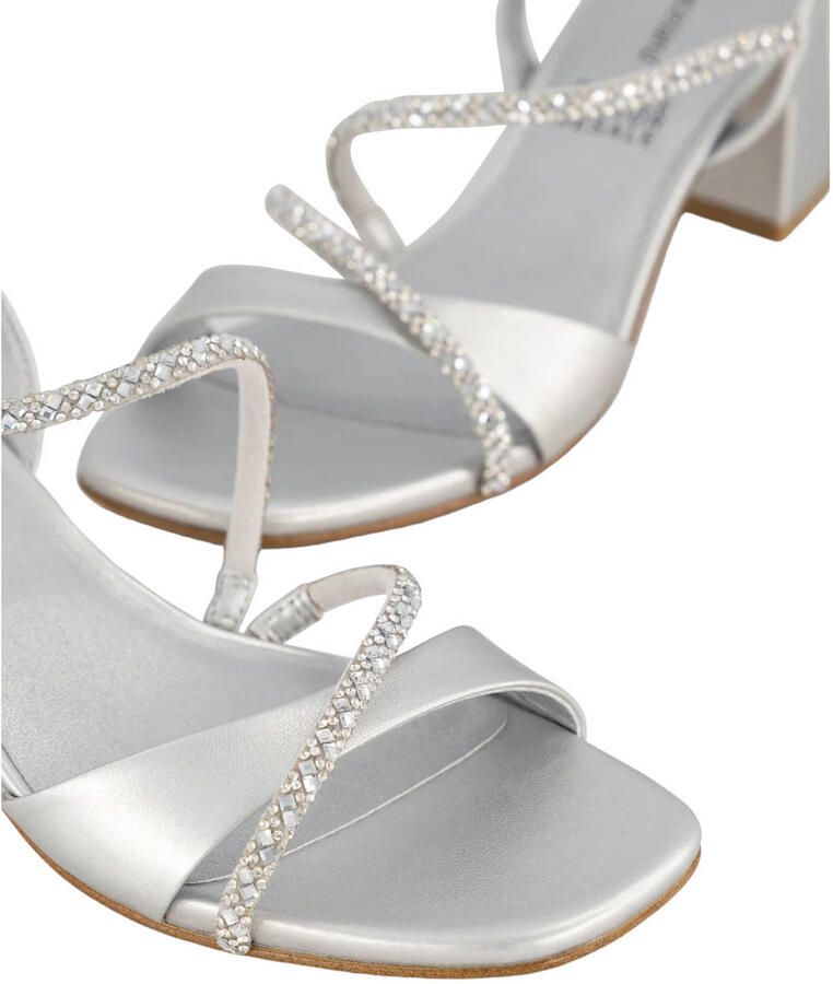 Graceland leren sandalettes met strass zilver - Foto 2