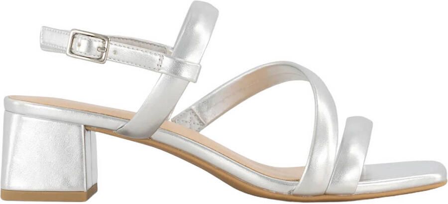 Graceland leren sandalettes zilver
