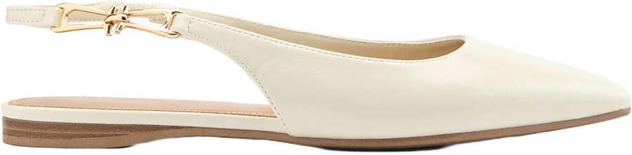 Graceland leren slingback loafers ecru