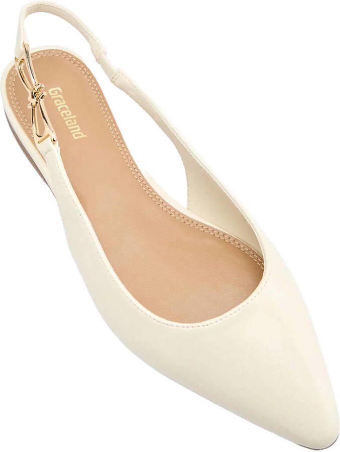Graceland leren slingback loafers ecru - Foto 2
