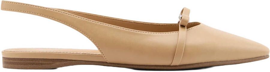 Graceland leren slingback loafers met siergesp camel
