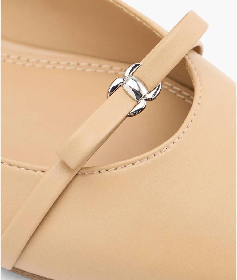 Graceland leren slingback loafers met siergesp camel - Foto 3