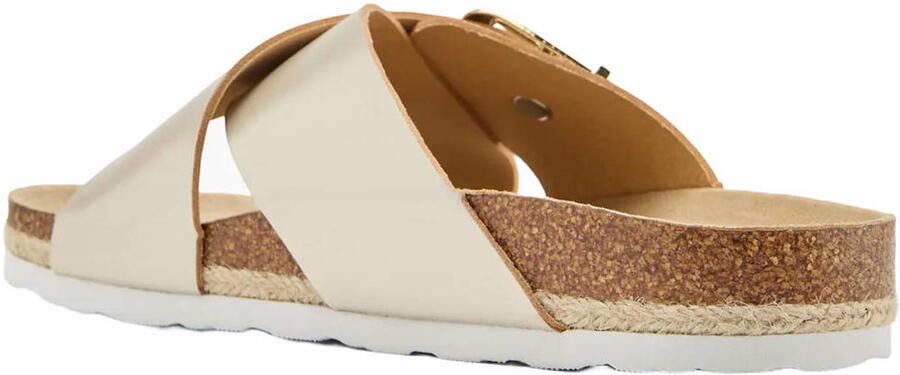 Graceland leren slippers goud - Foto 3