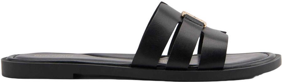 Graceland leren slippers zwart