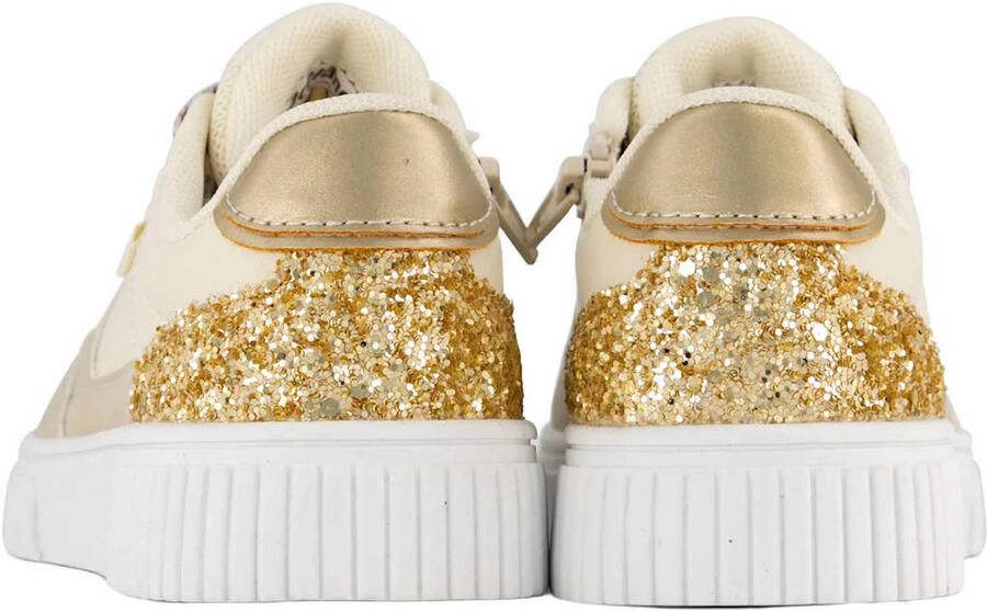 Graceland leren sneakers met glitters beige goud - Foto 2