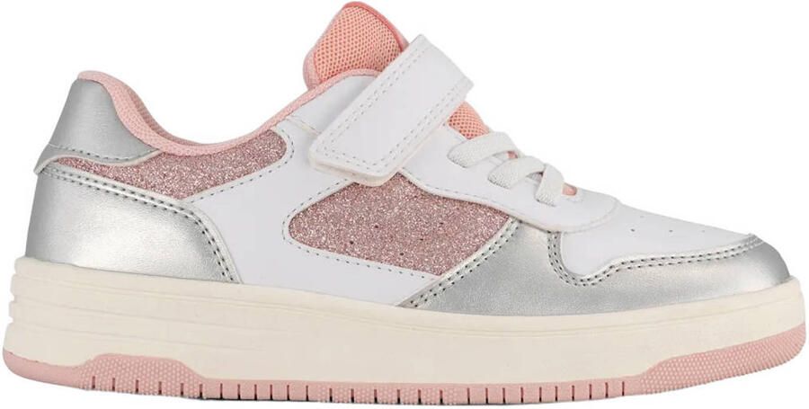 Graceland leren sneakers zilver lichtroze