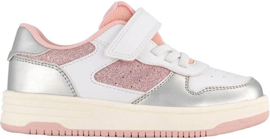 Graceland leren sneakers zilver lichtroze