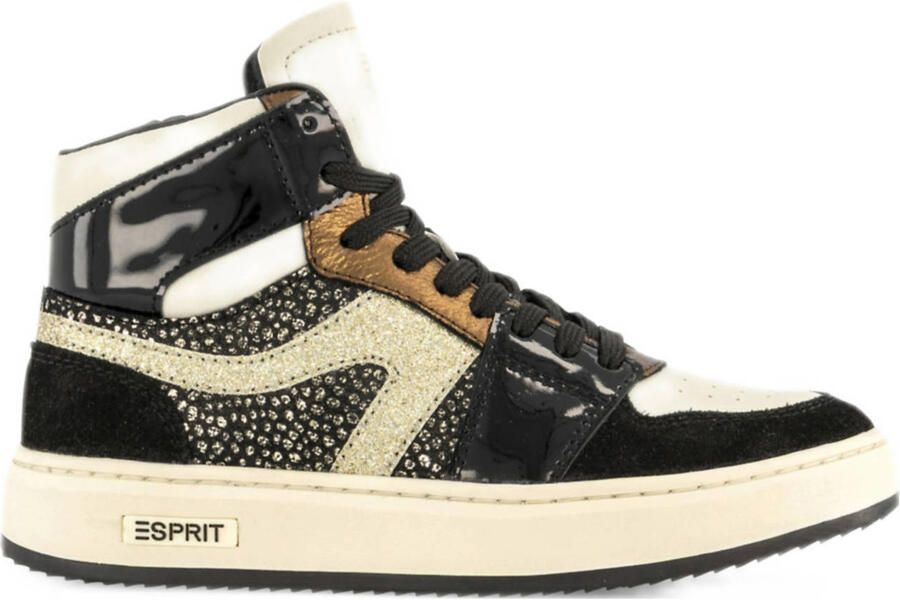 Graceland leren sneakers zwart goud