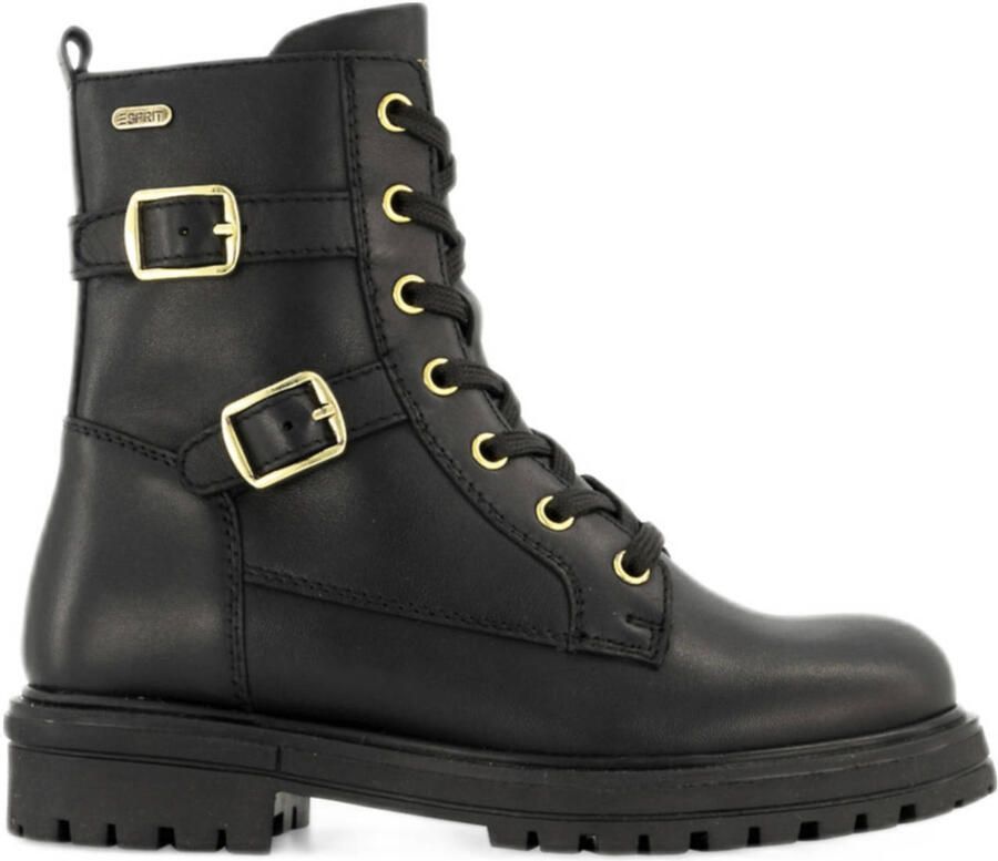 Graceland leren veterboots zwart