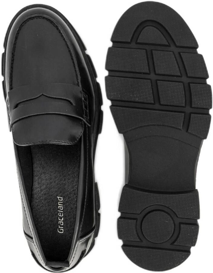 Graceland Zwarte chunky loafer