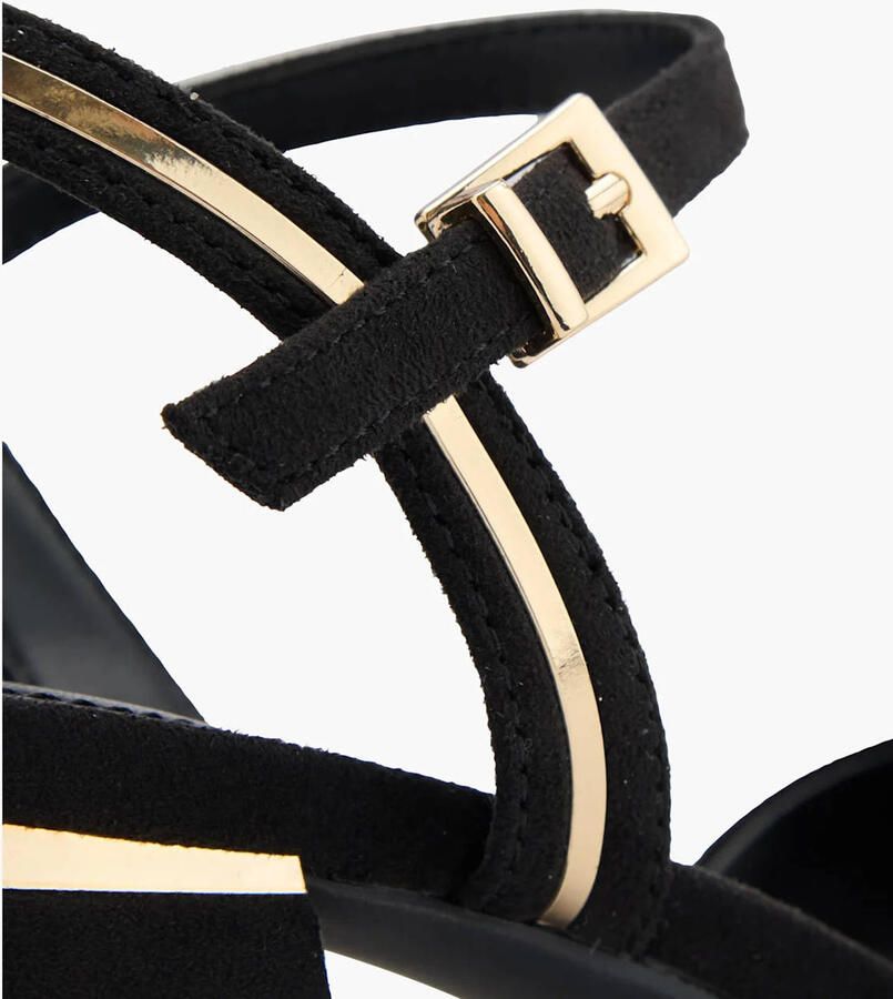 Graceland sandalen met blokhak zwart goud - Foto 2