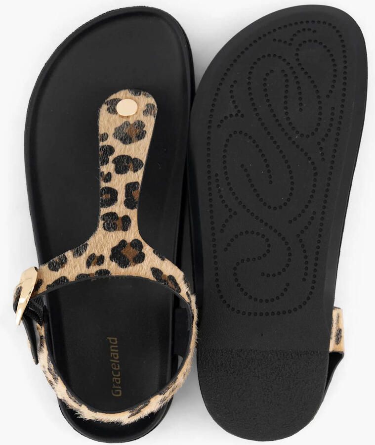 Graceland sandalen met panterprint beige zwart - Foto 2