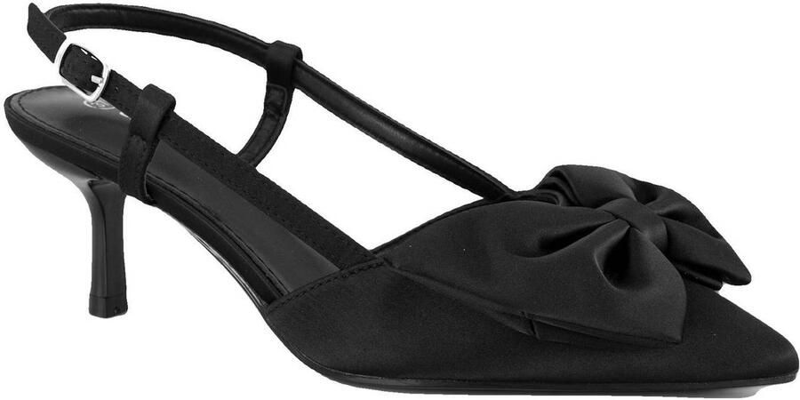 Graceland satijnen slingback pumps met strikje zwart - Foto 2