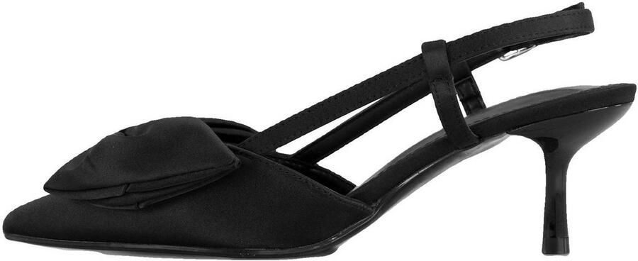 Graceland satijnen slingback pumps met strikje zwart - Foto 3