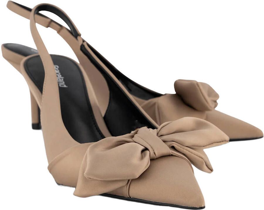 Graceland satijnen slingback pumps taupe - Foto 2