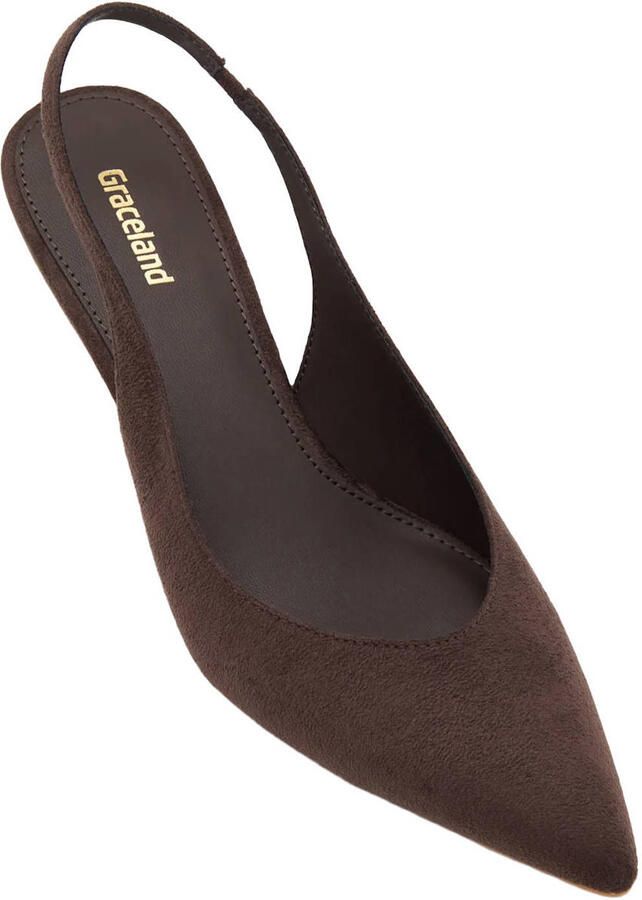 Graceland slingback pumps donkerbruin - Foto 2