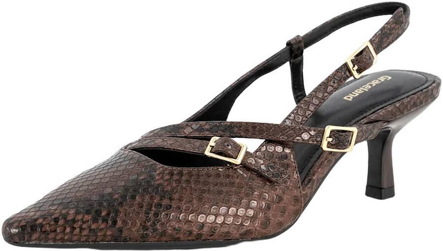 Graceland slingback pumps met hak en dierenprint bruin - Foto 2