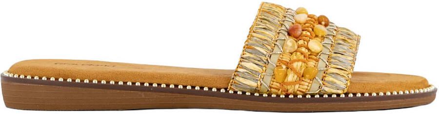 Graceland slippers lichtgroen abrikoos