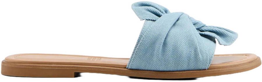 Graceland slippers met knoopdetail lichtblauw
