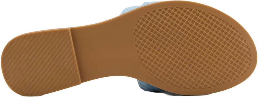 Graceland slippers met knoopdetail lichtblauw - Foto 3