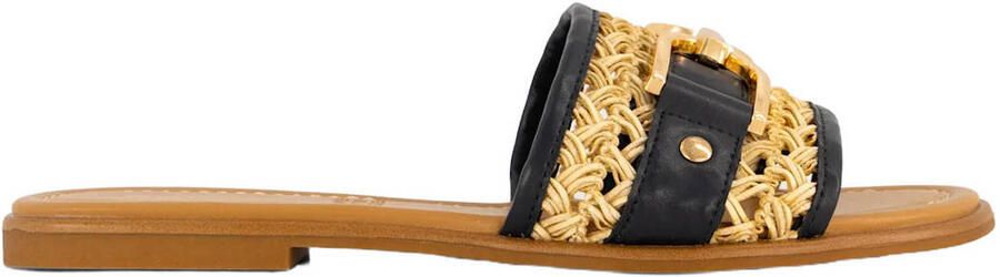 Graceland slippers zwart beige
