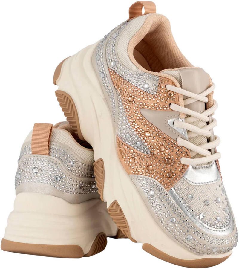 Graceland sneakers diamantjes grijs zalm - Foto 2