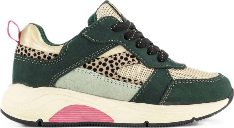 Graceland sneakers donkergroen beige